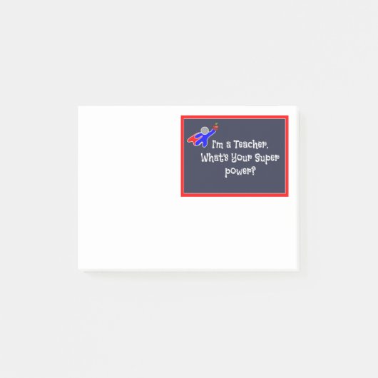 Teacher Superheld Post-it® Notes 4 x 3 (Voorkant)