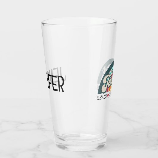 Teacher tekst ontwerp glas (Rechts)