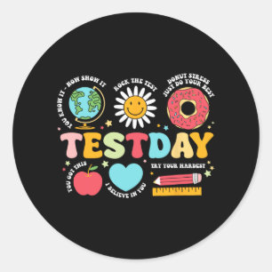 Teacher Test Dag Motivatie Teacher Starr Te Ronde Sticker