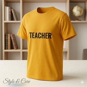 TEACHER Text Statement Gouden T-shirt voor Mannen