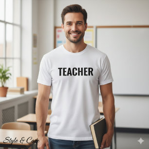TEACHER Text Statement T-shirt voor mannen 