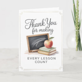 Teacher Thank You Card Kaart