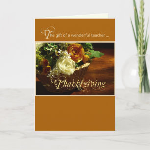 Teacher Thanksgiving Bloemenmand Feestdagen Kaart