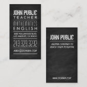 Teacher Tutor Chalkboard Visitekaartje (Voorkant / Achterkant)