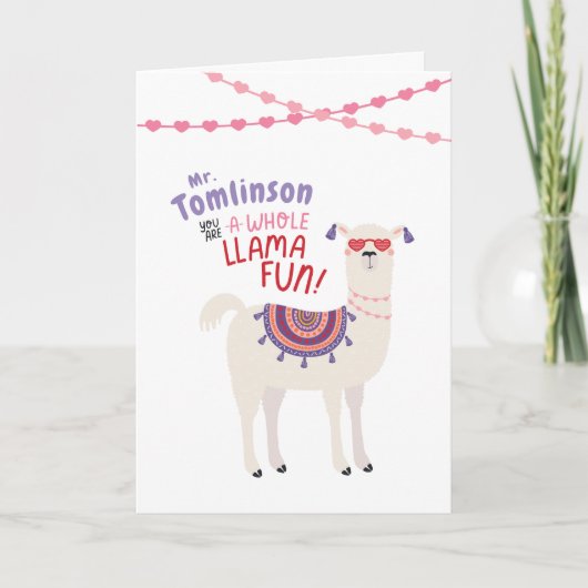 Teacher Valentine Card from Student | Cute Animals Kaart (Voorkant)