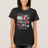 Teacher vie coloré rétro citation t-shirt (Devant)