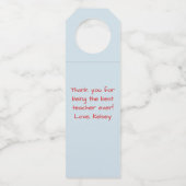 Teacher Wine Bottle Hanger Gift Label Label (Achterkant)