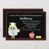 Teacher Wise Owl Kinder Afstuderen Uitnodiging (Voorkant / Achterkant)