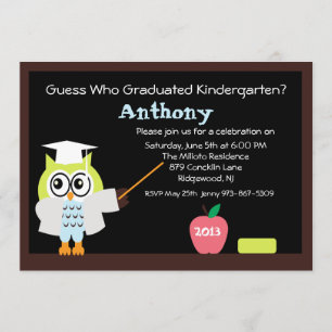 Teacher Wise Owl Kinder Afstuderen Uitnodiging