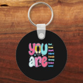 Teacher You Are Smart Brave Strong Kind Loved Moti Sleutelhanger (Voorkant)