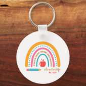 #Teacherlife Rainbow Specialized Teacher's Name Sleutelhanger (Voorkant)