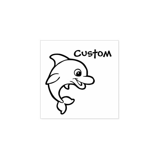 Teacher's aanpasbare stempel - Cartoon Dolphin (Afrduk)