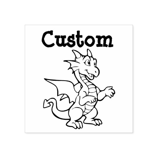 Teacher's aanpasbare stempel - Cartoon Dragon (Afrduk)