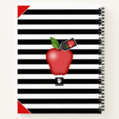 Teacher's Apple Cupcake Stripes Groot Notitieboek (Achterkant)