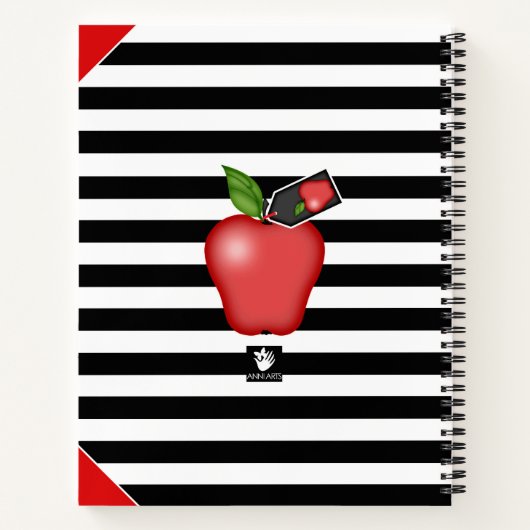 Teacher's Apple Cupcake Stripes Groot Notitieboek (Achterkant)