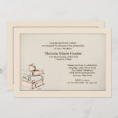 Teacher's Books Afstuderen Invitation Kaart (Voorkant / Achterkant)