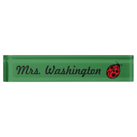 Teacher's Ladybug Desk Nameplate Gift Cadeau Naambordje (Voorkant)