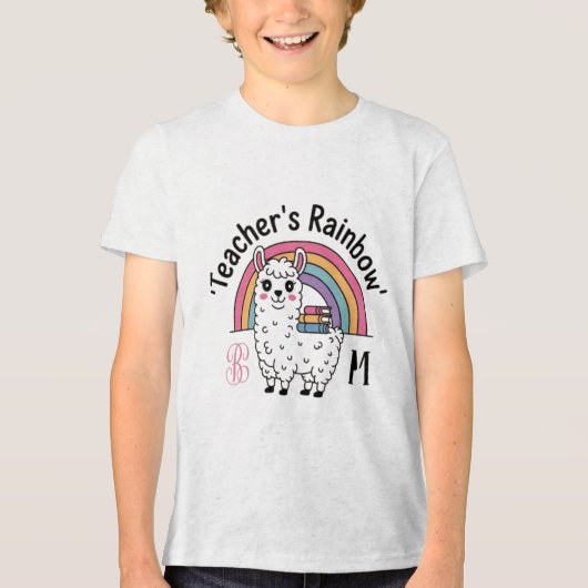 "Teacher's Rainbow" Kinderen T-shirt – Schattige L (Voorkant)