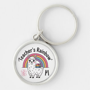"Teacher's Rainbow" Schattigee Llama Sleutelhanger