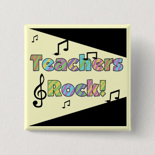 Teachers Rock Tshirts en Gifts Vierkante Button 5,1 Cm