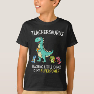 Teachersaurus leraar humor met kleine dinosauriërs t-shirt