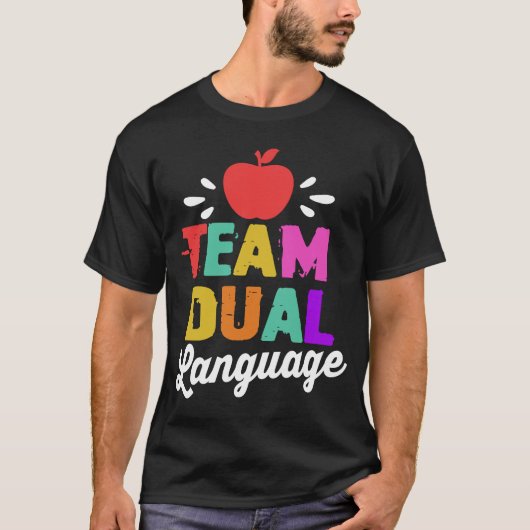 Teacherschool voor twee talen t-shirt (Voorkant)