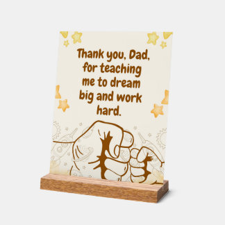 Teaching Dad-Inspirational Fathers Day Quote Acryl Bord