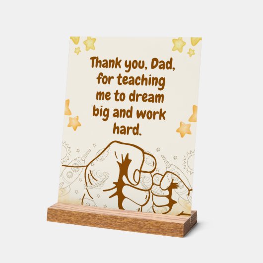 Teaching Dad-Inspirational Fathers Day Quote Acryl Bord (Hoek)