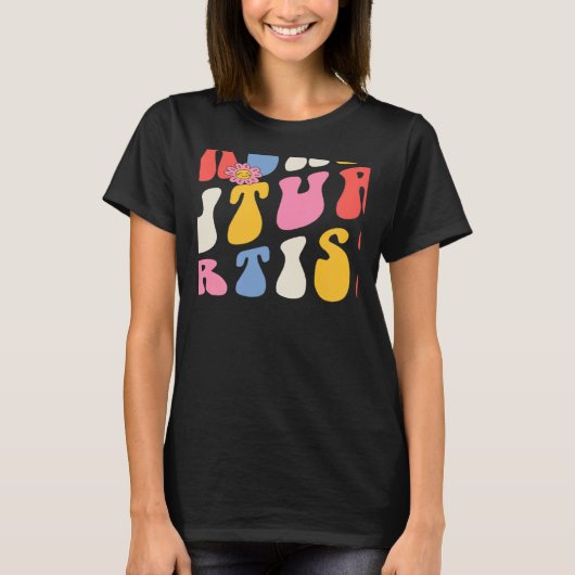 Teaching Future Artists Groovy Retro Back To Schoo T-shirt (Voorkant)