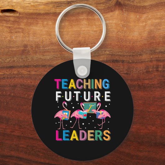 Teaching Future Leaders Flamingo Teacher Back To S Sleutelhanger (Voorkant)