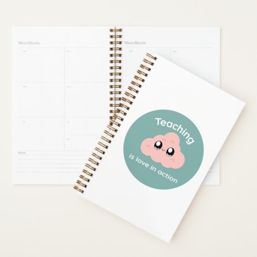 Teaching is Love in Action Cute Cloud Notebook (Devant avec enveloppe)