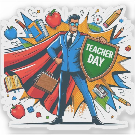 Teaching Is My Superpower Funny Appreciation Vinyl Sticker (Voorkant)
