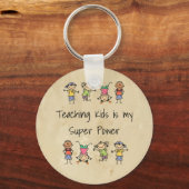 Teaching Kids is My Super Power Fun Quote Keychai Sleutelhanger (Achterkant)
