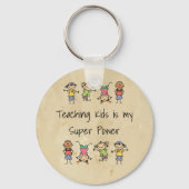 Teaching Kids is My Super Power Fun Quote Keychai Sleutelhanger (Achterkant)