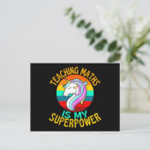 Teaching Maths Is My Superpower Unicorn Briefkaart (Staand voorkant)