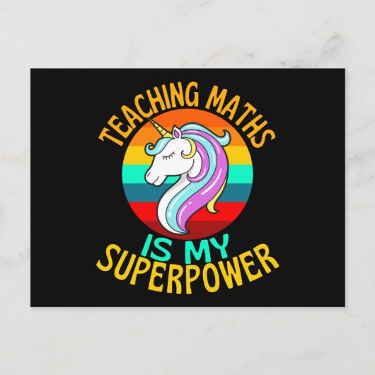 Teaching Maths Is My Superpower Unicorn Briefkaart (Voorkant)