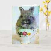 Teacup Bunny Kaart (Gele Bloem)
