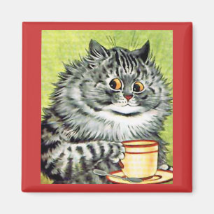 Teacup Cat Magnet par Louis Wain