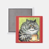 Teacup Cat Magnet van Louis Wain Magneet (Voorkant / Achterkant)
