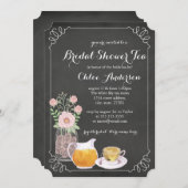 Teacup Chalkboard Elegant Bridal Shower Invitation (Devant / Derrière)