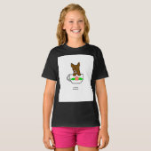 Teacup Chihuahua Girls Black Basic T Shirt (Voorkant volledig)