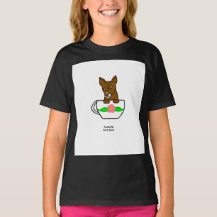 Teacup Chihuahua Girls Black Basic T Shirt