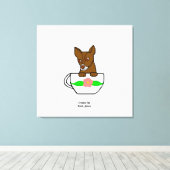 Teacup Chihuahua Gravé de toile (Insitu (Plancher de Bois))