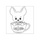 Teacup Chihuahua Puppy Hondenstempel Rubberstempel (Afrduk)