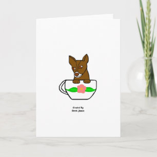 Teacup Chihuahua Verticaal Wenskaart Kaart