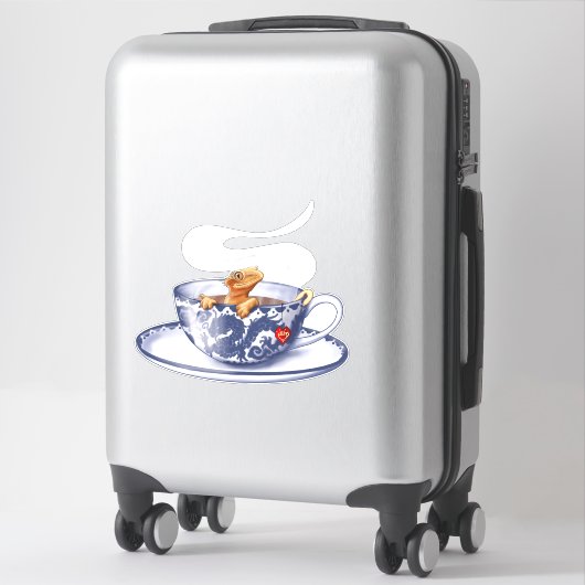 Teacup Crested Gecko Sticker (Koffer)