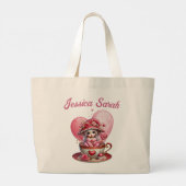 Teacup Cuties Grote Tote Bag (Achterkant)