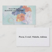 TEACUP DE PANSIES CARTES DE VISITE PERSONNALISABLE (Devant / Derrière)