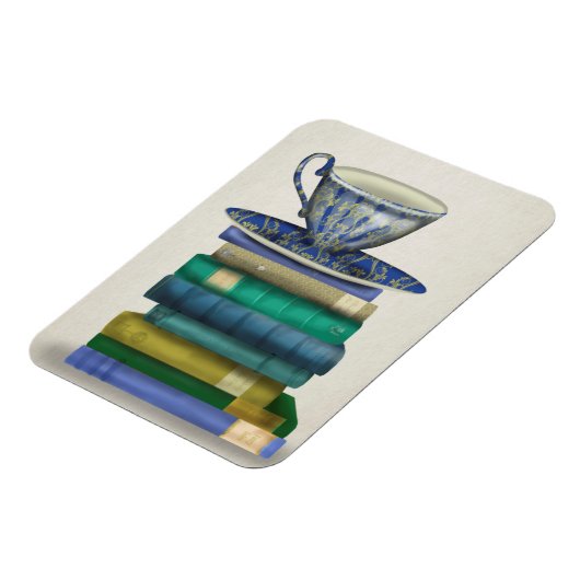 Teacup en Boeken 2 Magneet (Linkerzijde)