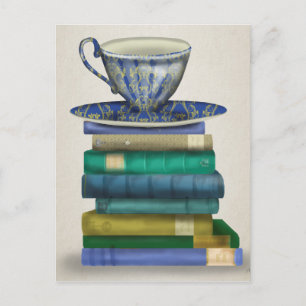 Teacup en Boeken 3 Briefkaart